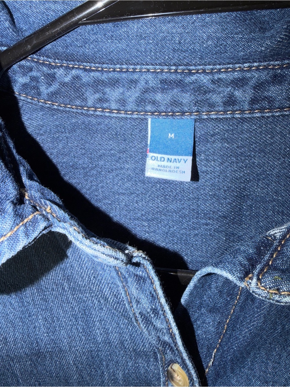 Old Navy Dark Blue Denim Button-Front Shirt - Picture 2 of 4